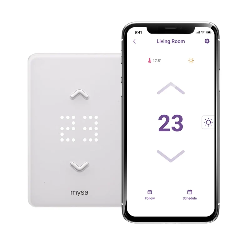 MYSA - Paquet de 4 Thermostats Intelligents pour Plinthes Chauffantes Électriques *Boite Ouverte*