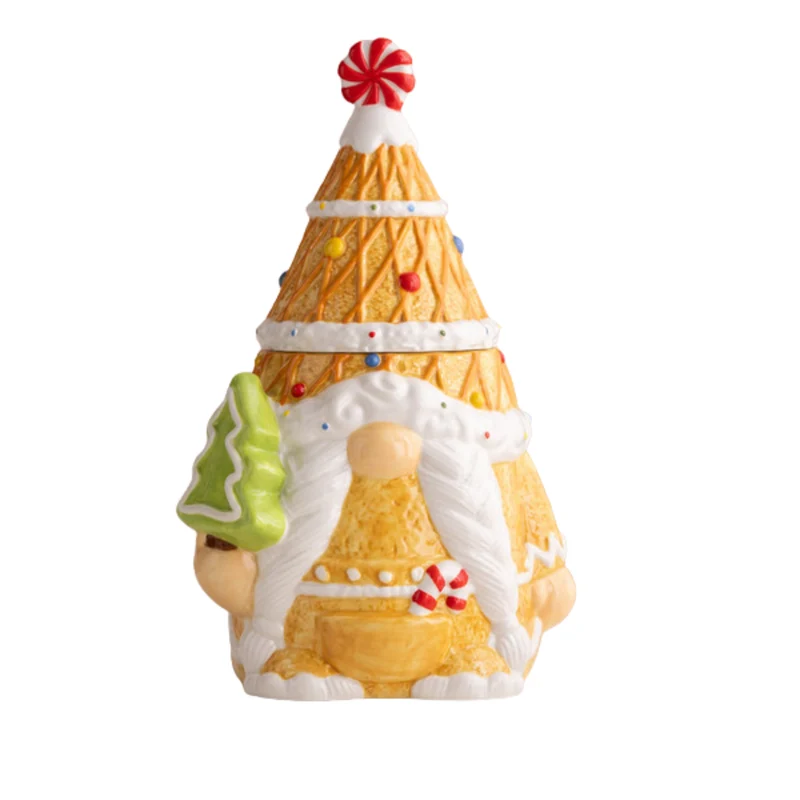 YSERAMIC - Pot à Biscuit en Céramique en Forme de Gnome