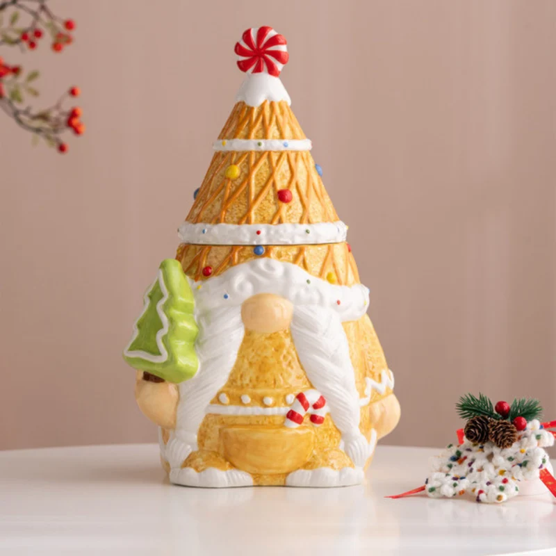 YSERAMIC - Pot à Biscuit en Céramique en Forme de Gnome