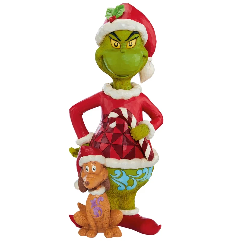 ENESCO - Statue du Grincheux et de Max Peinte à la Main The Grinch Dr. Seuss