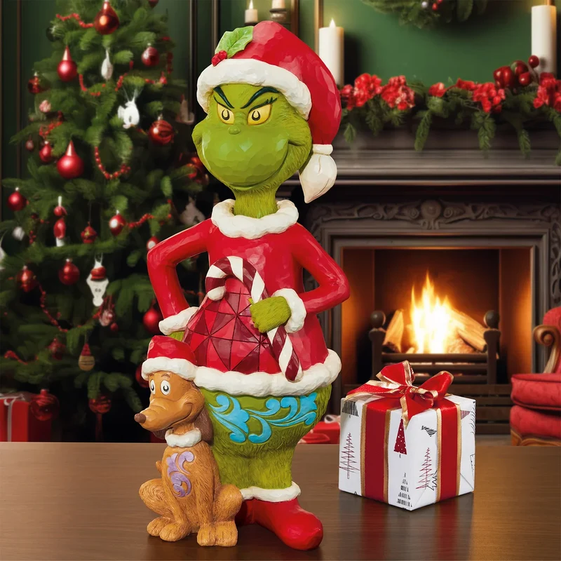 ENESCO - Statue du Grincheux et de Max Peinte à la Main The Grinch Dr. Seuss