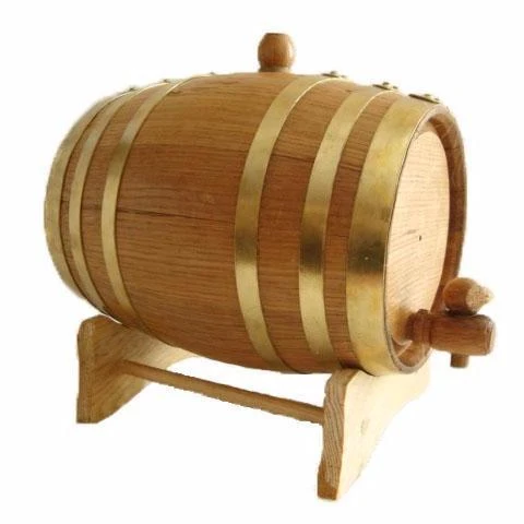 Oak Barrel - Stainless Brass Hoops 2L