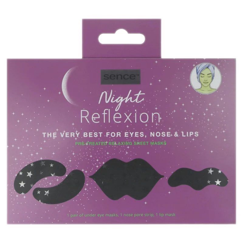 Set de 3 masques : Lévres, yeux et nez Metallic night reflexion