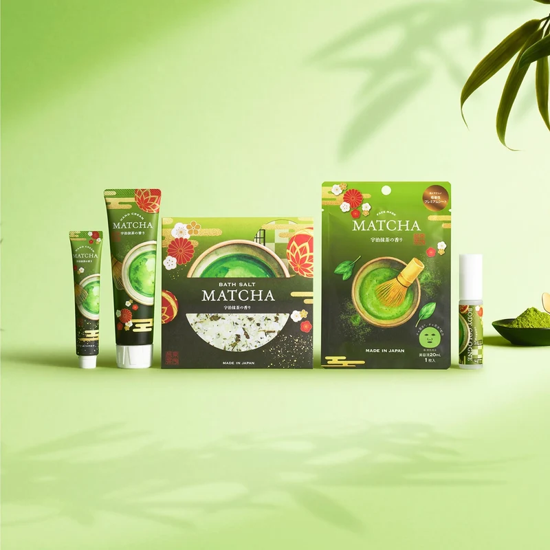 Daily Aroma Matcha Bath Salts with Tea Leaves (Uji Matcha Scent) 40g