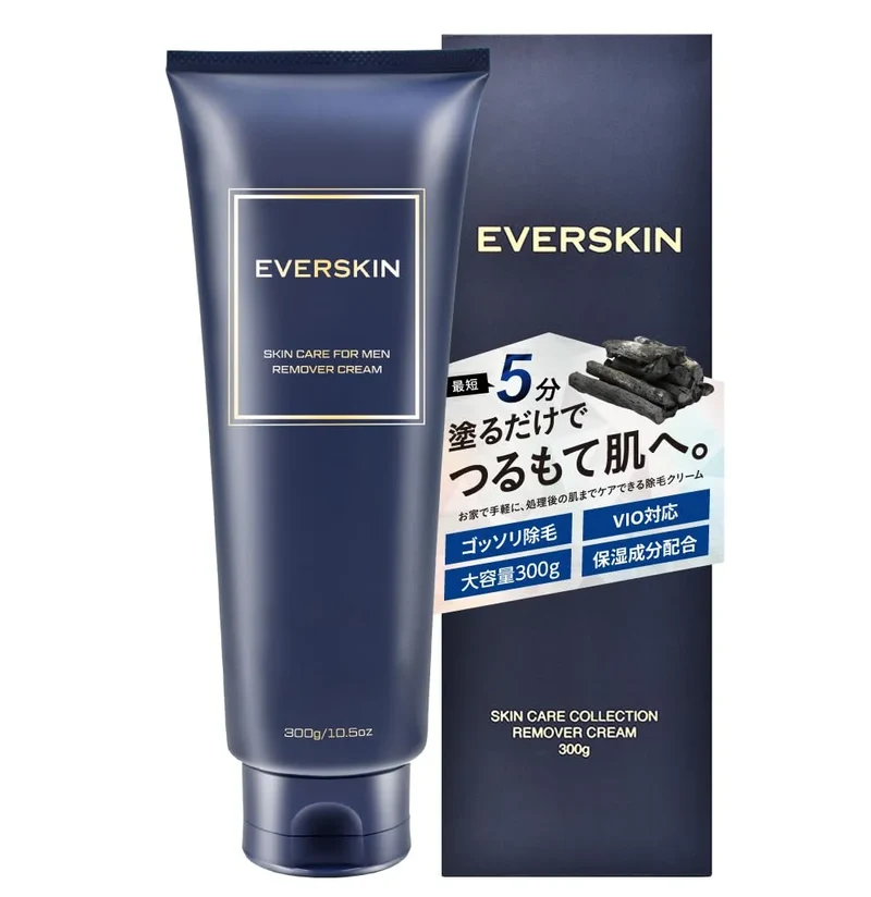 Everskin Men's Hair Removal Cream Vio Area 300G Charcoal Blend Japan-made