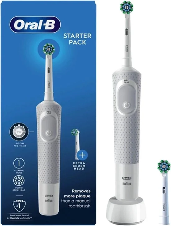 Oral-B Vitality Wit Elektrische Tandenborstel Starterpack met 1 CrossAction opzetborstels