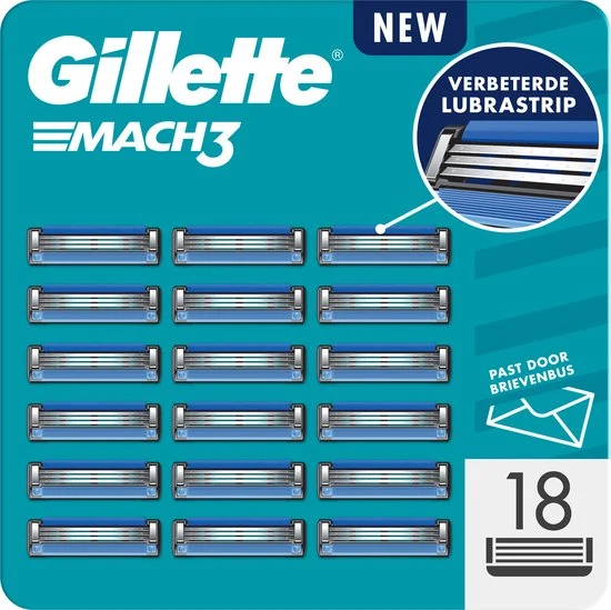 Gillette Mach 3 Scheermesjes - Voor Mannen - 18 Scheermesjes