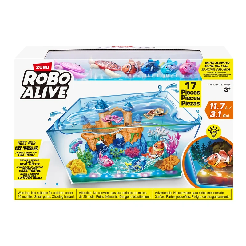 ZURU - Ensemble de Jeu d'Aquarium de Poissons Robo Alive