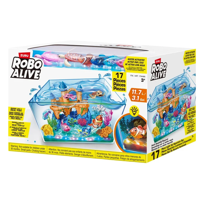 ZURU - Ensemble de Jeu d'Aquarium de Poissons Robo Alive