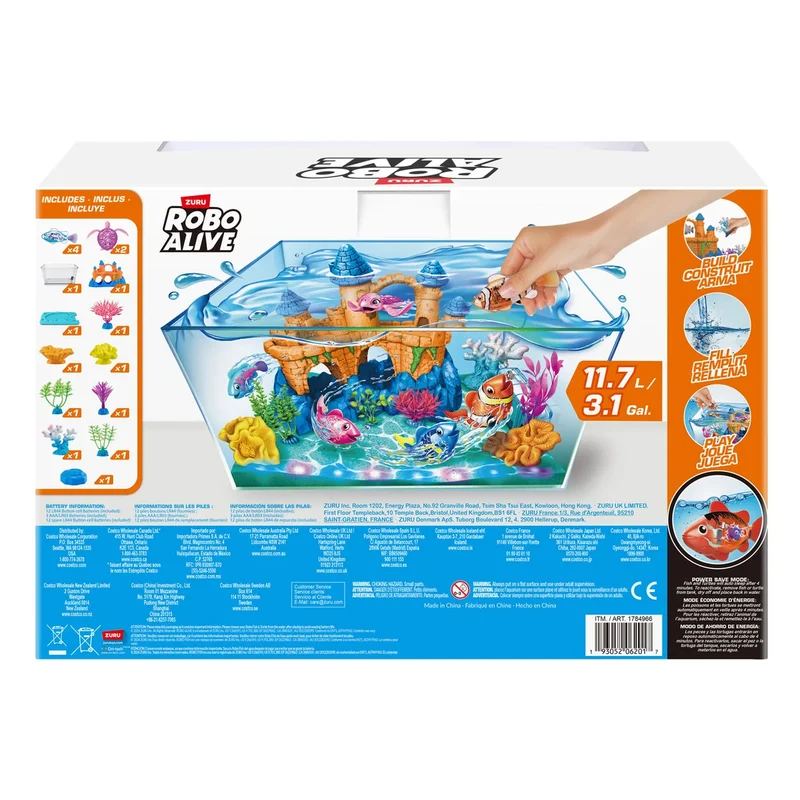 ZURU - Ensemble de Jeu d'Aquarium de Poissons Robo Alive