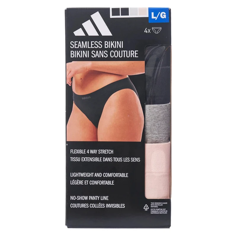 ADIDAS - Paquet de 4 Culottes Bikini Sans Couture pour Femme