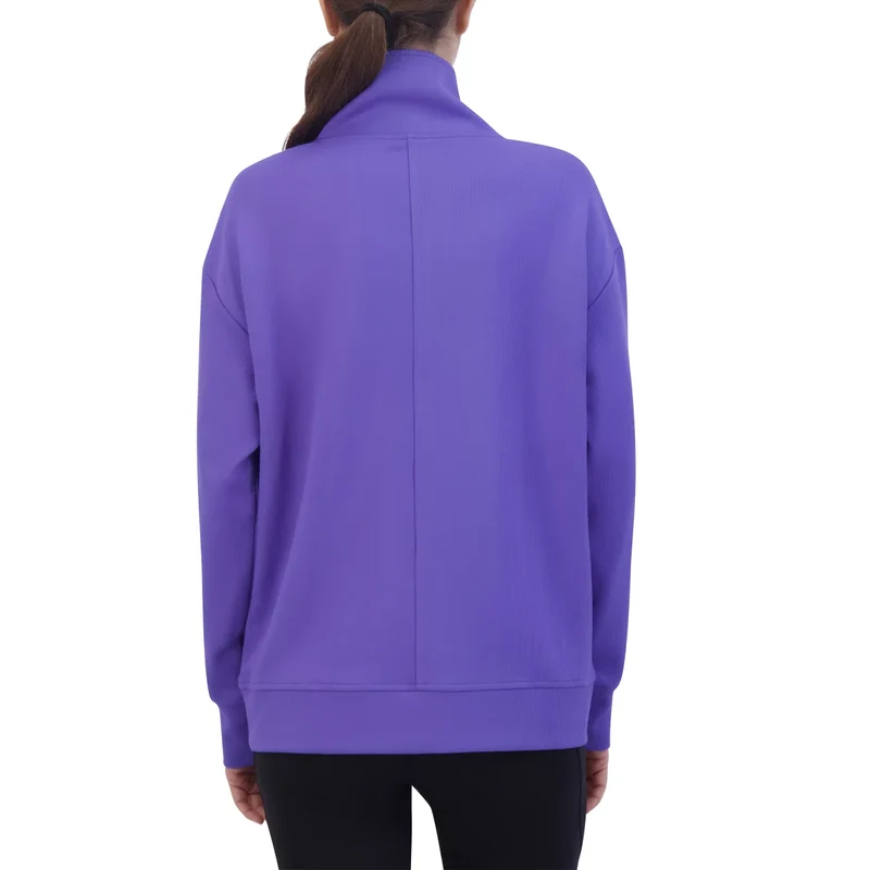 GAIAM - Chandail Côtelé à Fermeture à Glissière un Quart pour Femme