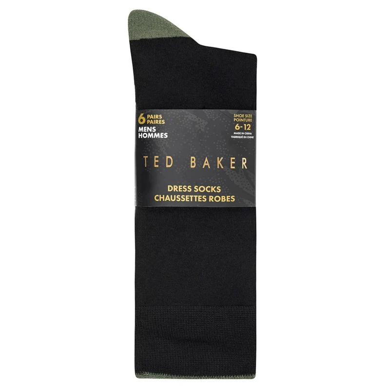 TED BAKER - 6 Paires de Chaussettes Habillées pour Homme
