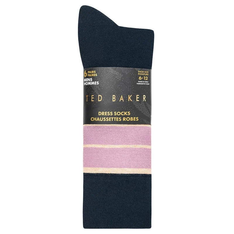 TED BAKER - 6 Paires de Chaussettes Habillées pour Homme