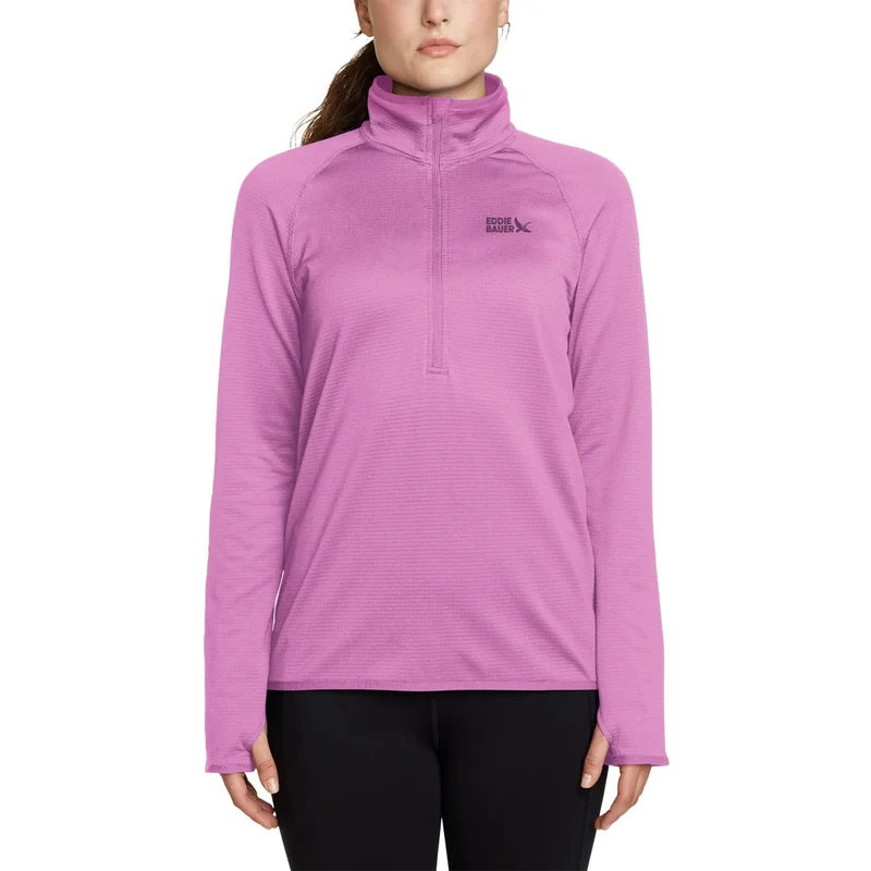 EDDIE BAUER - Chandail en Molleton Quadrillé avec Demi-Fermeture à Glissière pour Femme