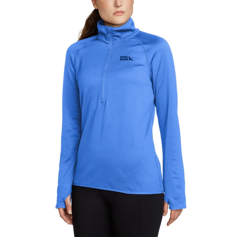 EDDIE BAUER - Chandail en Molleton Quadrillé avec Demi-Fermeture à Glissière pour Femme