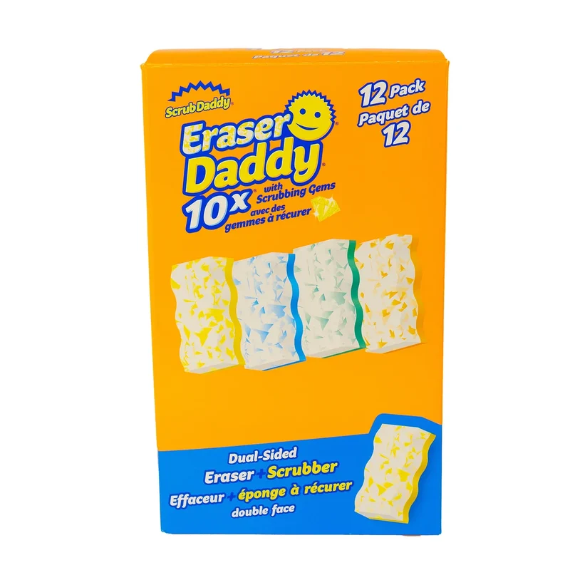 SCRUB DADDY - Paquet de 12 Effaceur + Éponge à Récurer Double Face 10x Eraser Daddy