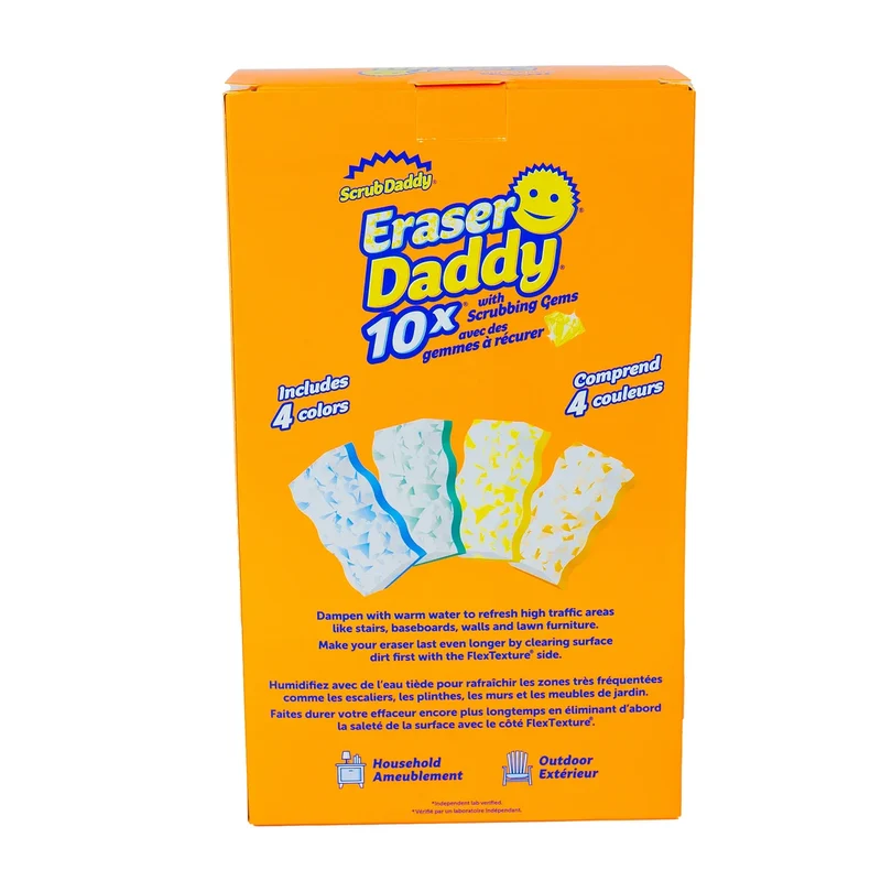 SCRUB DADDY - Paquet de 12 Effaceur + Éponge à Récurer Double Face 10x Eraser Daddy