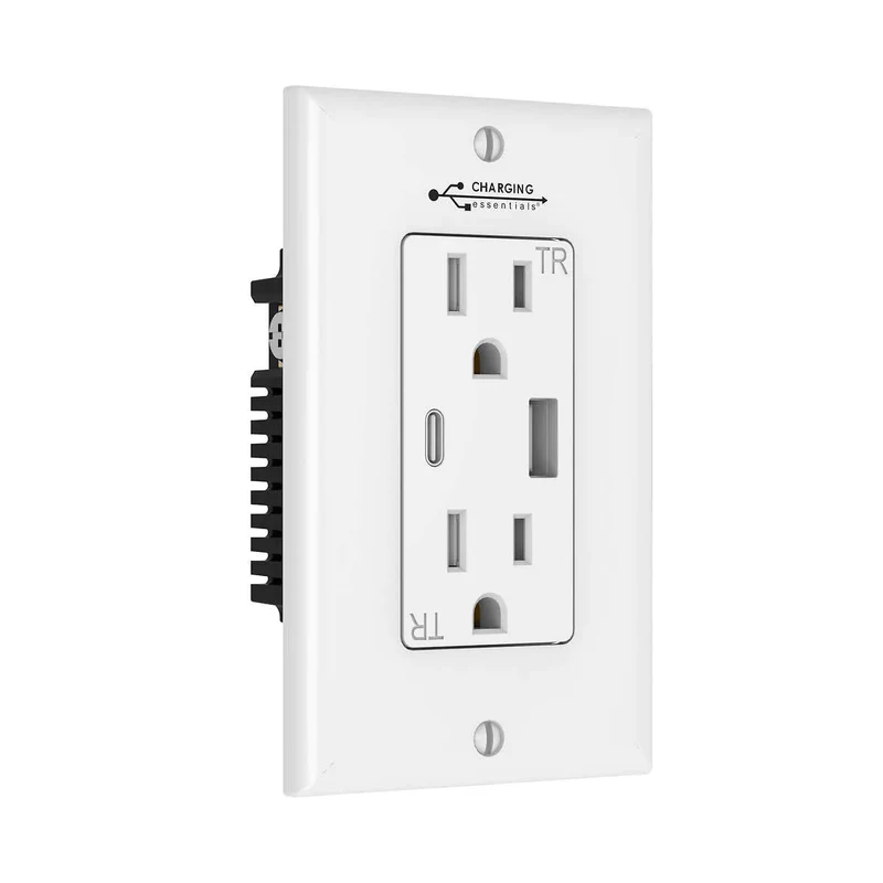 CHARGING ESSENTIALS - Ensemble de 2 Prises Murales USB A et C