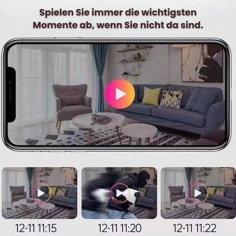 Telecamera interna | Visione notturna & Rilevamento movimento | HomeEye