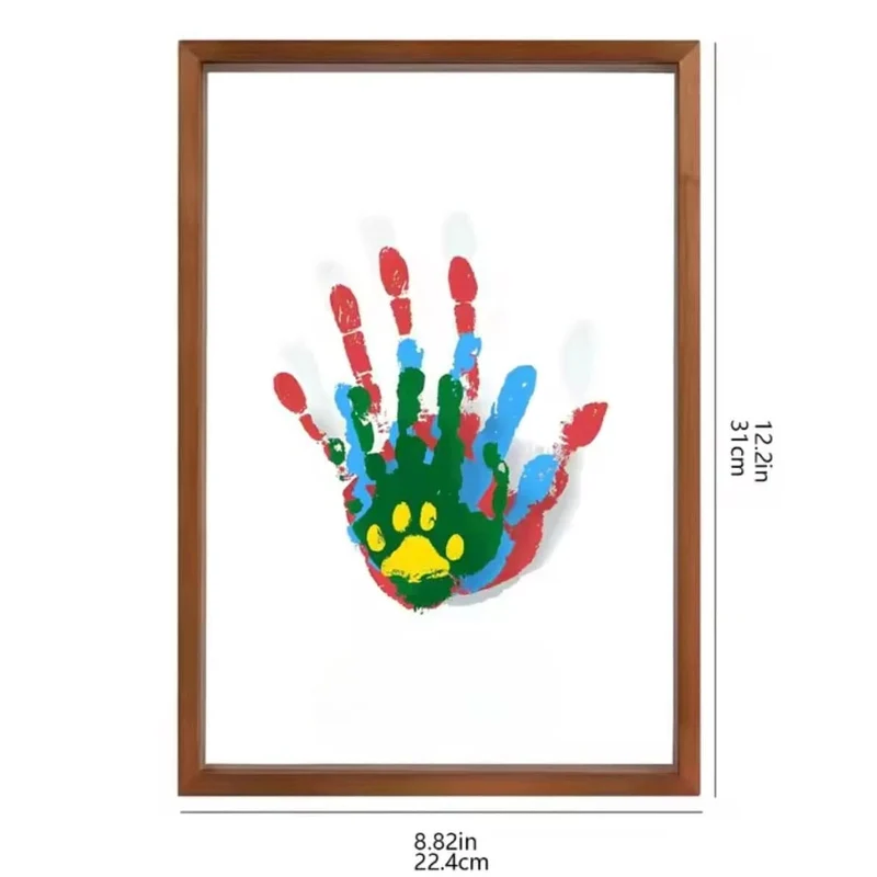 Set di impronte | Impronta di mano e piede del bambino con argilla | Cornice in legno come ricordo | MemoNest
