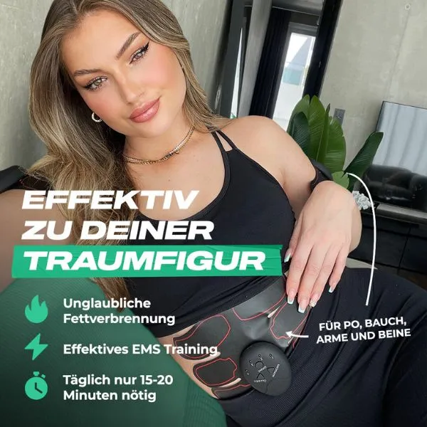EMS Muscle Trainer | Allenamento Efficace a Casa | Ricaricabile USB | Muscleva