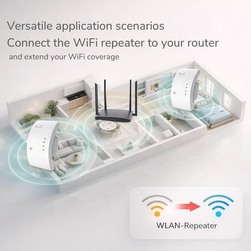 Amplificatore di segnale | Maggiore copertura | Facile installazione Plug and Play | WiFiora