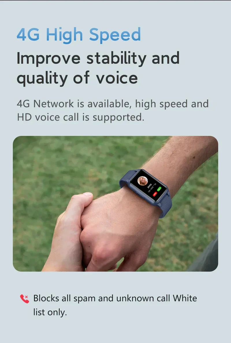 Smartwatch con rilevamento delle cadute e GPS | Rilevamento delle cadute SOS | Localizzazione GPS in tempo reale | CareTrail