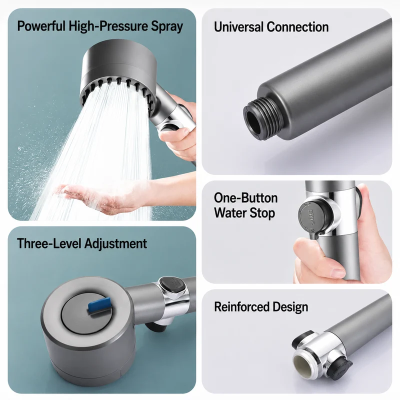 Filtro per acqua della doccia | Soffione doccia ad alta pressione | Ugello massaggiante | PowerStream