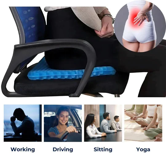 Cuscino ortopedico in gel | Struttura a nido d'ape traspirante | Comfort di alleviamento della pressione | ErgoHive