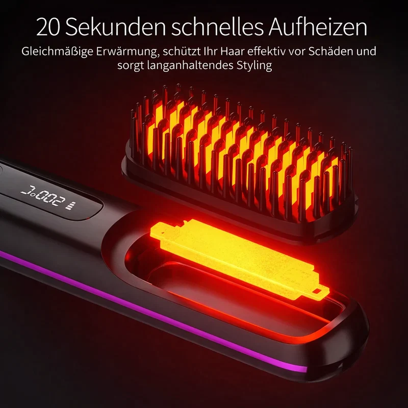 Piastra per capelli | Piastra per capelli in ceramica e ioni | Ricaricabile tramite USB con controllo LCD | Glissara
