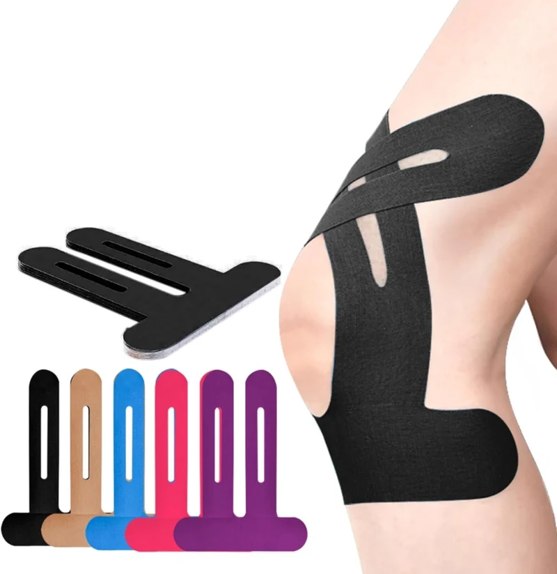 Benda per ginocchio | Nastro Kinesio pretagliato | Supporto per ginocchio traspirante | Flexify