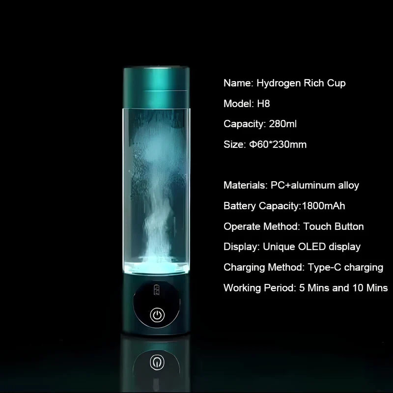 Bottiglia d'Acqua Ionizzatore di Idrogeno NovaHydro Elite 5000ppb