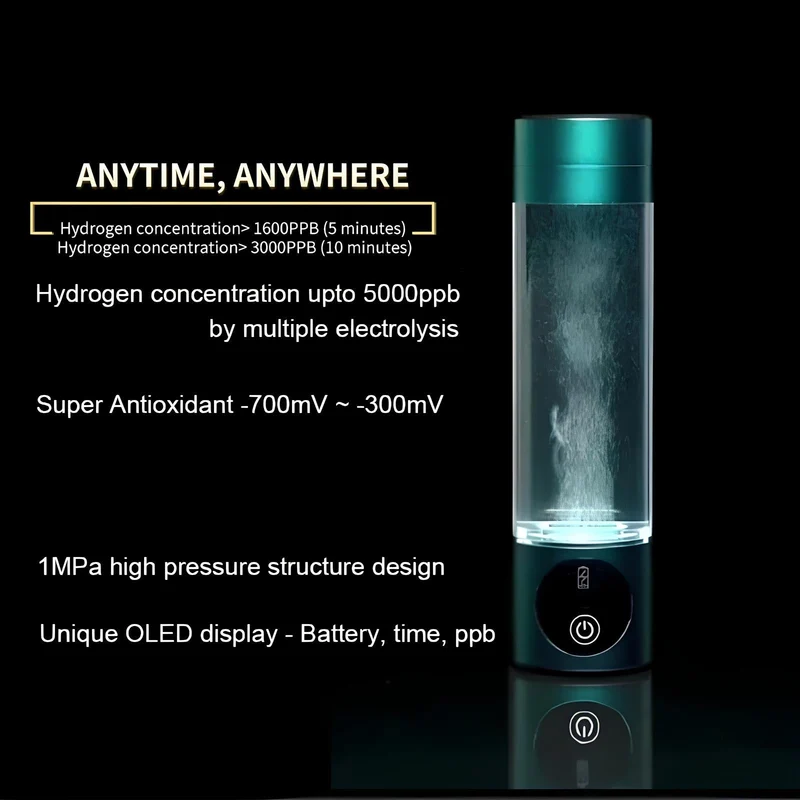 Bottiglia d'Acqua Ionizzatore di Idrogeno NovaHydro Elite 5000ppb