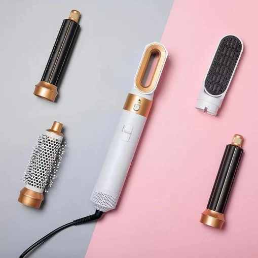 Spazzola Piastra 5 In 1 Con Effetto Coanda E Tecnologia Ionica Per Asciugatura E Ricci