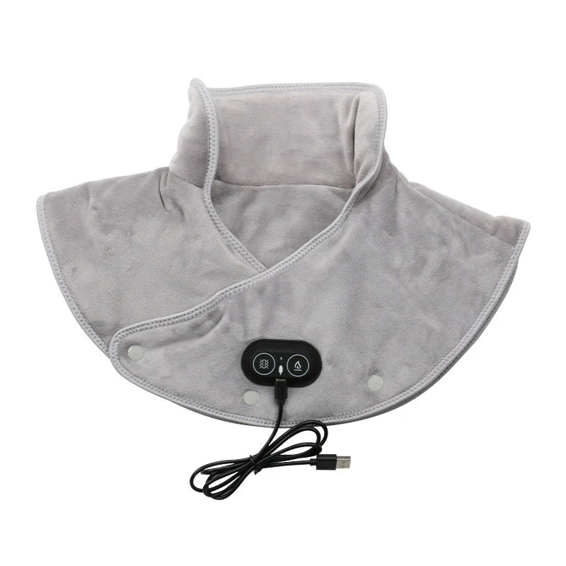 Massaggiatore Elettrico Riscaldato Ergonomico per Collo e Spalle con Massaggio Vibrante Regolabile