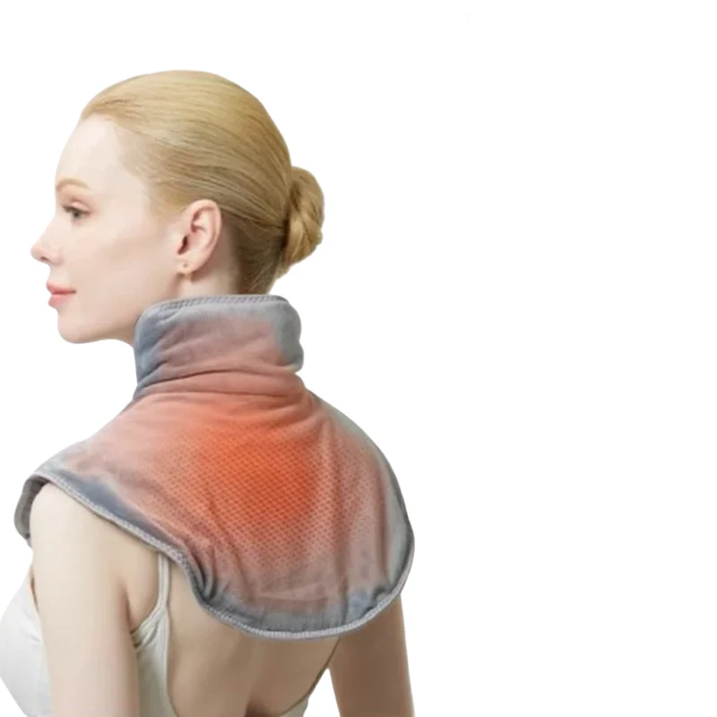 Massaggiatore Elettrico Riscaldato Ergonomico per Collo e Spalle con Massaggio Vibrante Regolabile