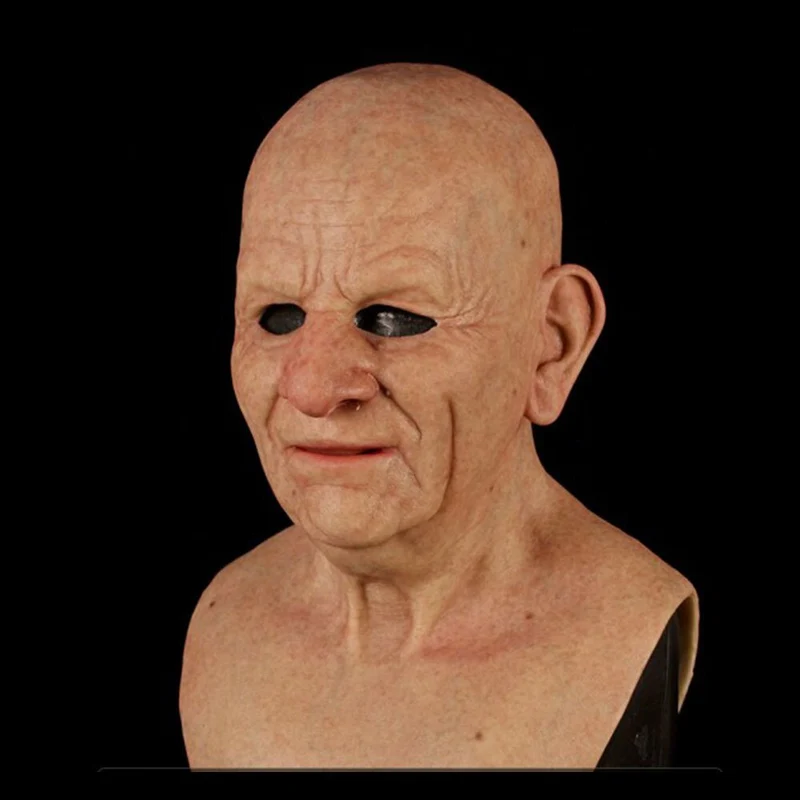 Maschera di Vecchio Realistica per Halloween – Accessorio Spaventoso in Lattice
