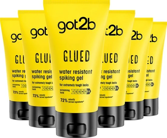 Got2b Glued Water Resistant Spiking Gel - Haarstyling - 6x 150ml