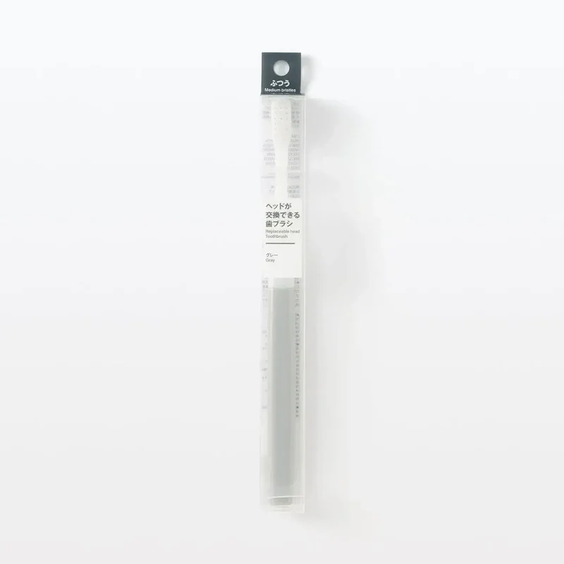 Muji Replacement Toothbrush Head Gray 184mm for Daily Use