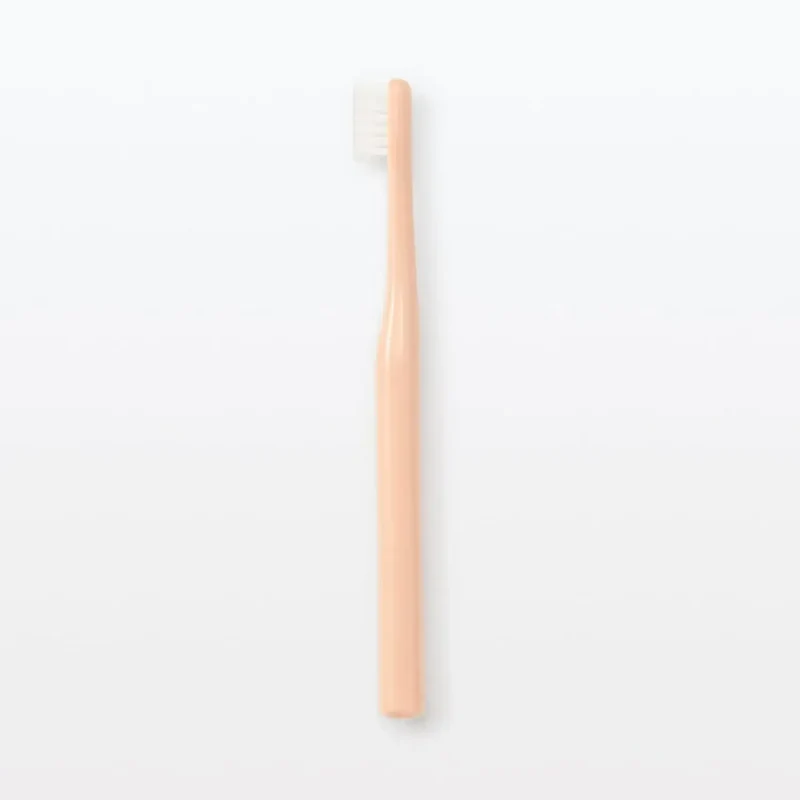 Muji Polypropylene Kids Toothbrush, Ages 3-6, Salmon Pink