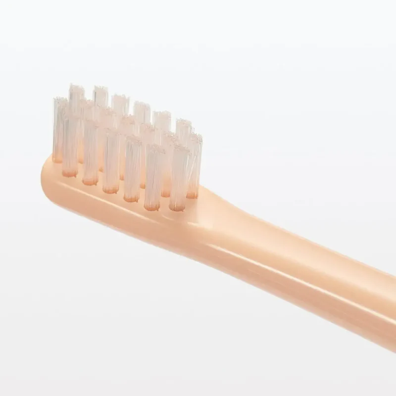 Muji Polypropylene Kids Toothbrush, Ages 3-6, Salmon Pink