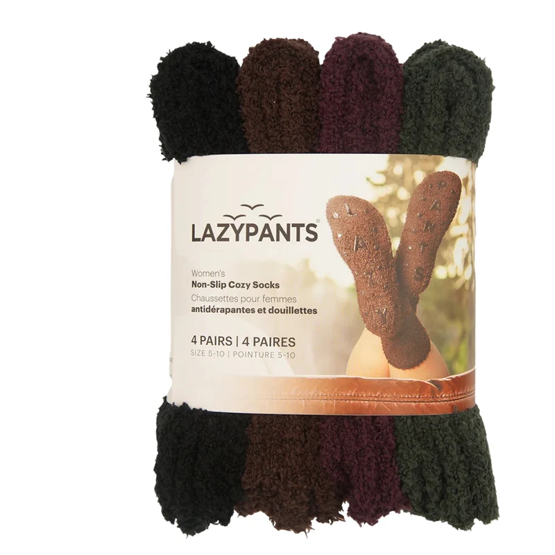 LAZYPANTS - 4 Paires de Chaussettes Antidérapantes Pour Femme