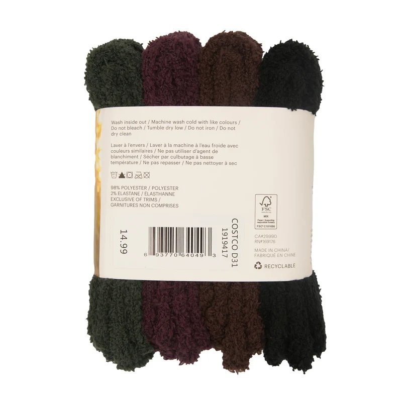 LAZYPANTS - 4 Paires de Chaussettes Antidérapantes Pour Femme