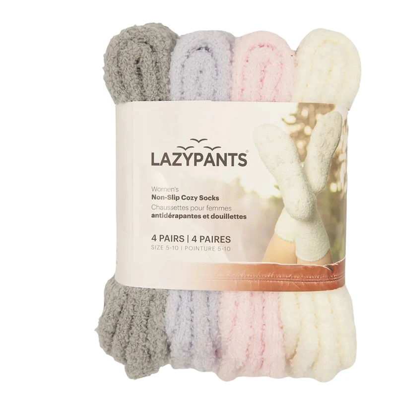 LAZYPANTS - 4 Paires de Chaussettes Antidérapantes Pour Femme