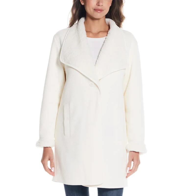 WEATHERPROOF - Cardigan Réversible en Sherpa pour Femme