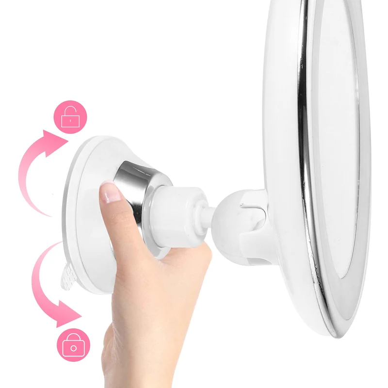 Specchio da trucco con luce e ingrandimento 10x | Specchio LED rotondo illuminato | Kosmetix