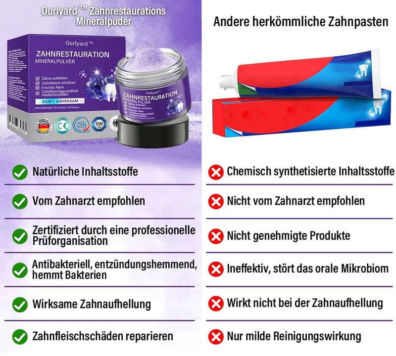 Polvere minerale per la cura dei denti | Rinforza e protegge i denti | SmileSchutz
