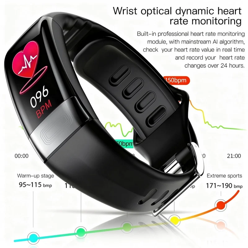 Smartwatch con EKG, frequenza cardiaca, pressione sanguigna e monitoraggio del sonno per donne e uomini | Fitness Tracker | Vitaro