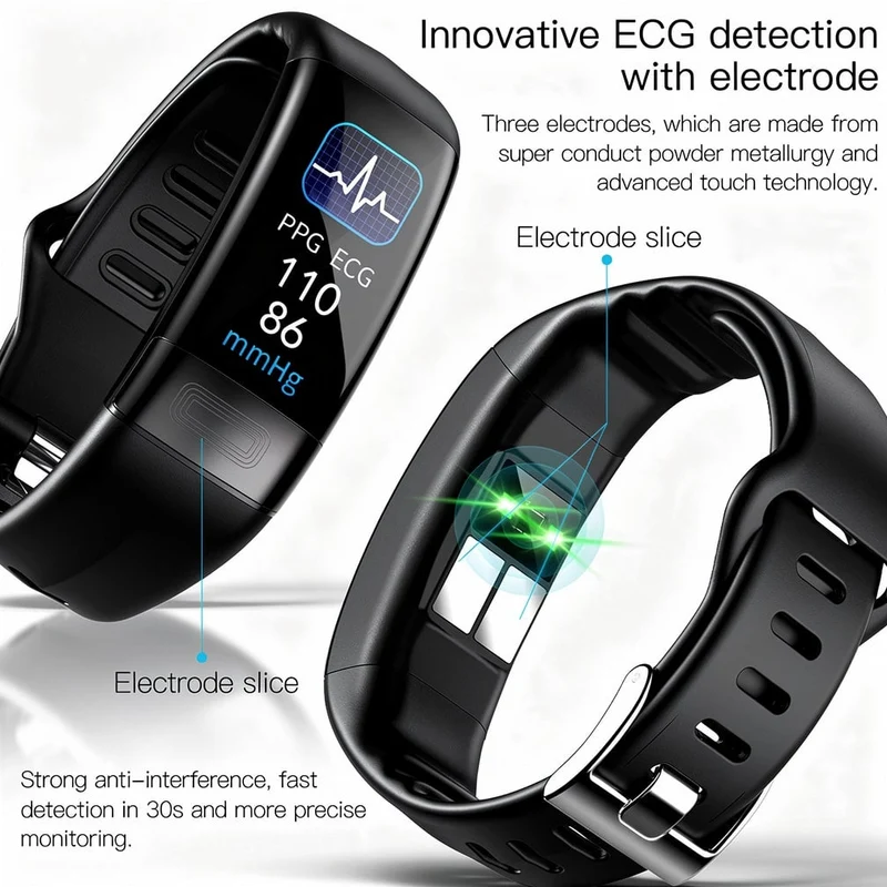 Smartwatch con EKG, frequenza cardiaca, pressione sanguigna e monitoraggio del sonno per donne e uomini | Fitness Tracker | Vitaro